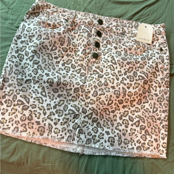 Wonderly Dresses & Skirts - Wonderly Animal Print Mini Skirt with Button Detail